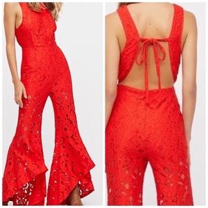Free People Rise and Shine lace jumpsuit